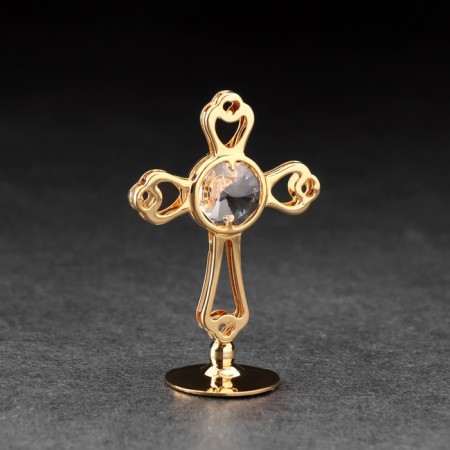 Souvenir "Cross", small, on a stand, with crystals, 4.5x2x6 cm-2