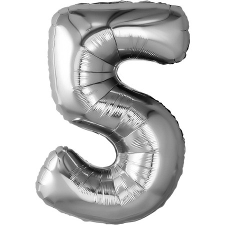 Foil ball 32 "number 5", color silver