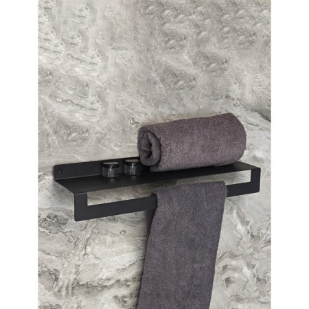 Shelf with a gate a towel "Loft art", 50 × 10 cm, black color-1