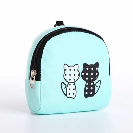 Youth backpack from textiles, 3 pockets, wallet, mint color-7