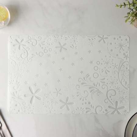 Serving napkin on the table "Flower patterns", 42 × 28 cm, white color