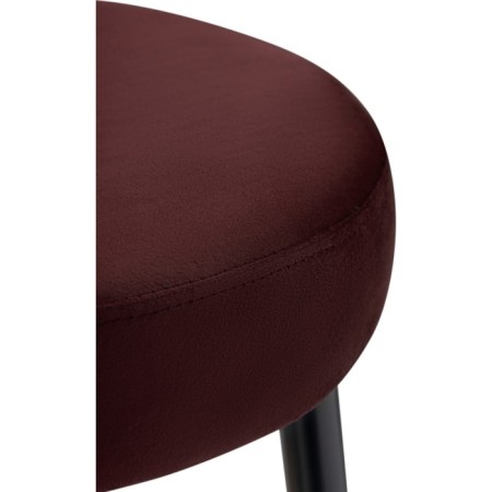 Barrier stool Plato metal/velor, black/burgundy 43x43x65 cm-4