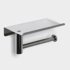 Holder for toilet paper with a shelf, 18 × 10 × 9 cm, chrome