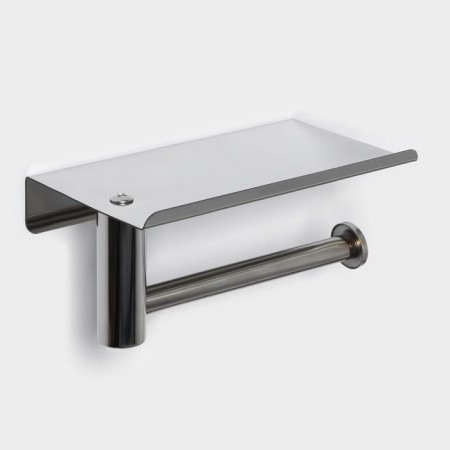 Holder for toilet paper with a shelf, 18 × 10 × 9 cm, chrome