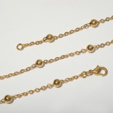 Apotry chain small beads, color gold, width 4 mm, l = 45 cm