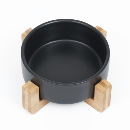 Ceramic bowl on a stand 450 ml 13 x 5 cm, black-2