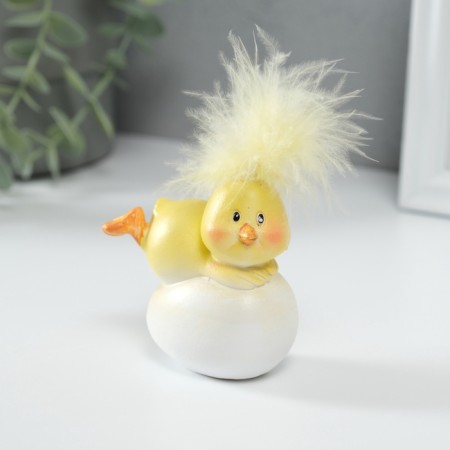 Polystone souvenir "Yellow chick on the egg" 7x4x7.5 cm-4