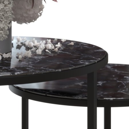 Tables Journal Loft DQ No. 2 Duae (set), D605 (475), H420 (320), f/p marble black, m/k black-4