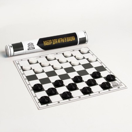 Checkers with a vinyl field, field 30 x 30 cm, d-3 cm, h-0.9 cm-1