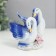 Souvenir "2 swan white-blue with flower" 10x10 cm
