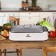 Electric grill KitFort KT-1685, 1500 W, anti-stick coating, 38x22 cm, white