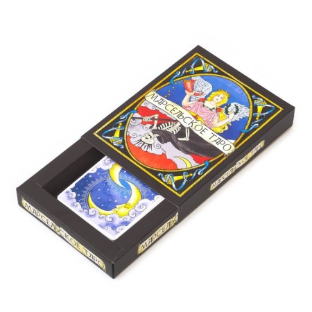 Tarot "Marseille Premium", 78 l, 12 x 16 cm, with instructions, black packaging-2