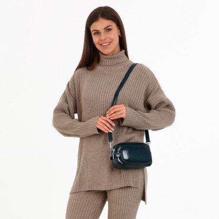 Bag Cross-Bodi with a zipper, green color-10