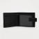 Men's purse on the button, a department for bills, for maps, for coins, black color