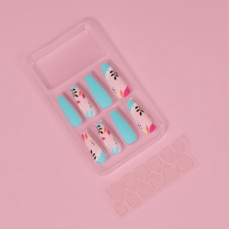 Falms "turquoise", 12 pcs, with adhesive plates, ballerina shape, multi -colored-1