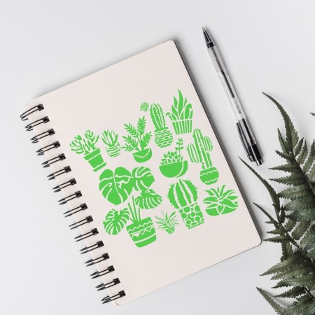 Plastic stencil "indoor plants" 13x13 cm-2