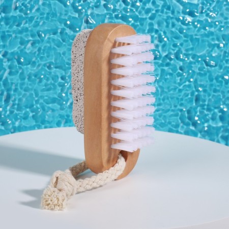 Pumse for pedicure with a brush, with a suspension, artificial bristles, 9.5 × 4 cm, in a box, brown color-3