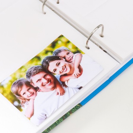 Photo album for 500 photos 10x15 cm, plastic. Sheets, rings "Deep Blue" whale. Fields-3