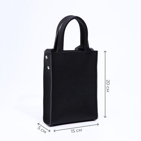 Women's bag over the shoulder Textura, small size, black color-1