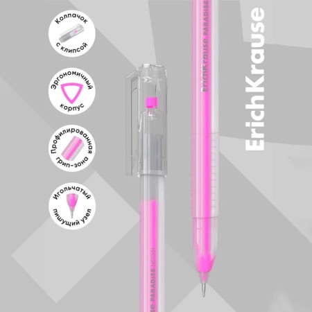A set of gel pens 6 colors Erichkrause "Paradise Stick Neon" needle node 0.6 mm, neon mix-10
