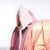 School textile backpack with ears on the hairpins "Anime", 27x23 cm, pink color