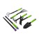 A set of garden tools, 7 items: 2 rakes, looser, a moth, a spatula, 2 lengthening rods, length 40 cm