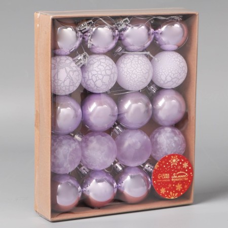 Set of balls plastic D-4 cm, 20 pcs "Tradition" cod, lilac-1