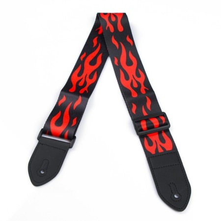 Guitar belt, flame, length 60-117 cm, width 5 cm-2