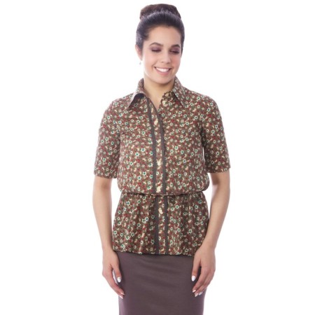 Female blouse, size 42, brown color