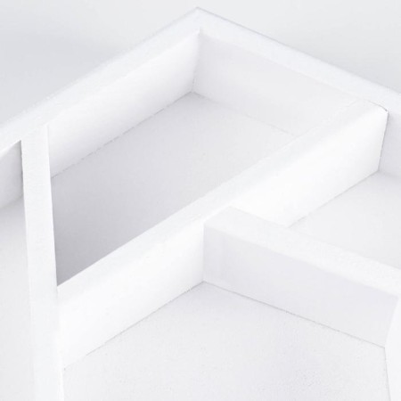 Wooden box "hexagon" with partitions 28x24.5x5 cm, white color-3