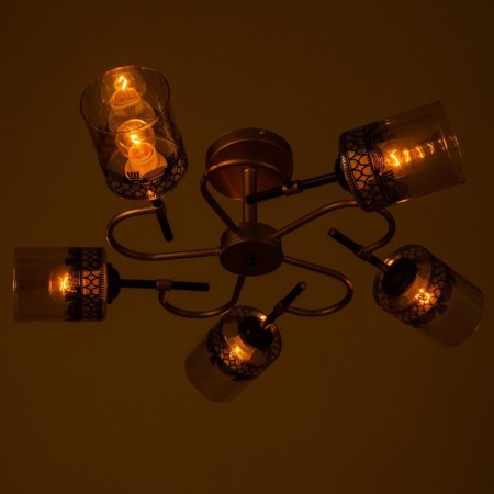 Marsy chandelier 5he27 40W black and gold 60x60x27 cm Bayerlux-2