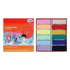 Plasticine 12 -cv, 168g (6 classic, 6 pastel) gamma 