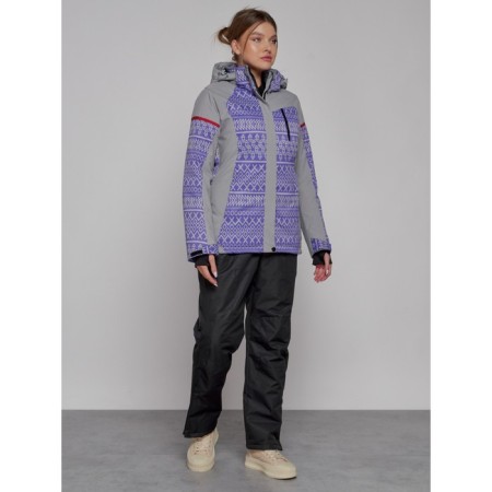 Ski jacket female winter, size 48, purple color-13