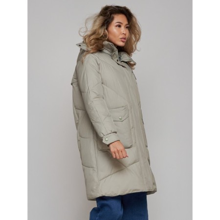 Coat insulated winter female, size 42, color light green-23