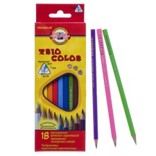 Pencils of 18 flowers, Koh-I-Noor 3133 Triocolor, cardboard packaging, Euro suspension