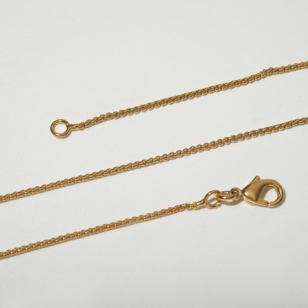 Chain "Shopard", Color Gold, Groceless Carabiner, Width 1 mm, 45 cm