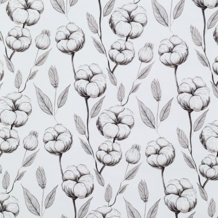 Glossy packaging paper "Black and white cotton", 70 x 100 cm-2