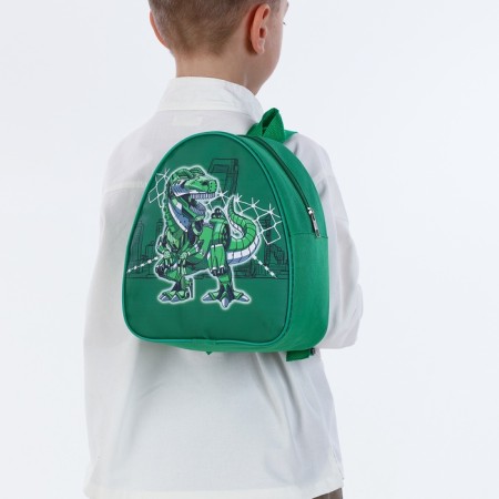 Children's backpack on the zipper "chosen", the color is green-8