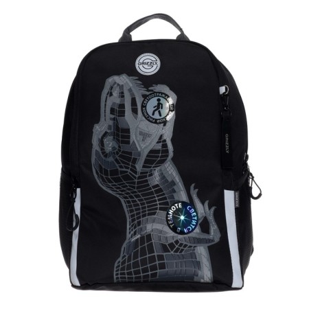 School backpack Grizzly "Dino", 38 x 29 x 17.5 cm, ergonomic back, black/gray-2