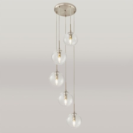 Suspended lamp Citilux "Tommy" CL102051, 36x36x56 cm, 5x40W, E14, gray color-7