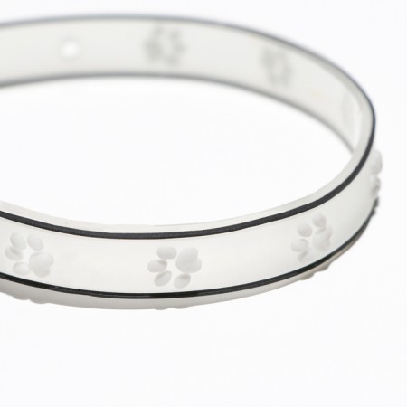 Collar "paws", 28 x 1 cm, Osh 18-24 cm, transparent/white-3