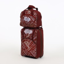 Small 37 L (S) suitcase with a SACVOYAGE bag, lightning department, extension, external pocket, burgundy color