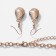 Set 2 objects: earrings, necklace "vernissage" heart and flowers, white-red color in gold, 42 cm