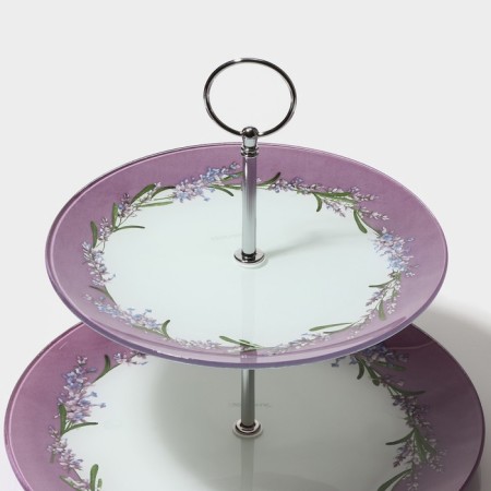 Fruitor Glass Buel -tier round Daulay "Lavender branch", D = 25/20 cm-2