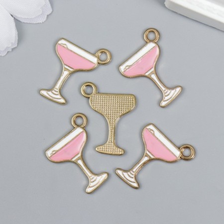 Decor for creativity metal, enamel "cocktail" 2x1.5 cm-2