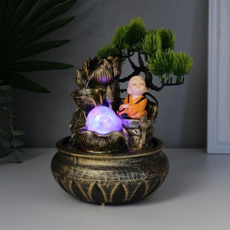 The desktop fountain from the network, the backlight "Little Hothee by the tree" MIX 16x18x24 cm-2