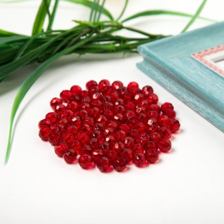 Acrylic beads "Round" 8 mm, 25 gr. Dark red-2