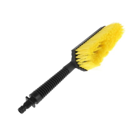 Car washing brush, under the hose