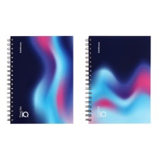 A notebook B5 80 sheets in a cage on a spiral Erichkrause IQ Fineline, B5, glossy, laminated mix