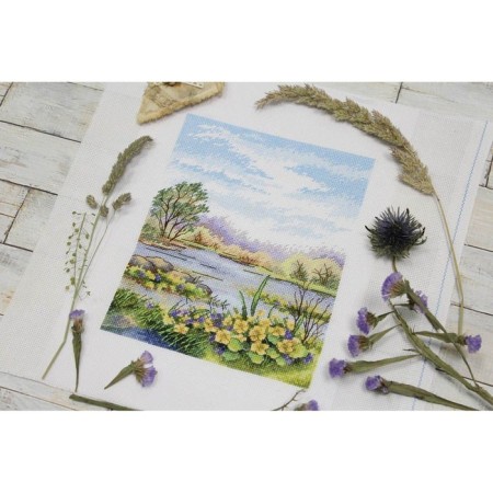Set for embroidery "Forest Pond" 20 × 16 cm-2